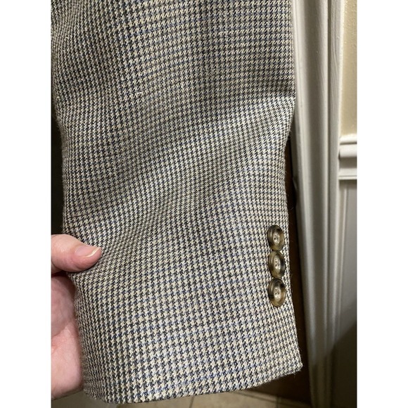 Vintage Alexander Julian Classics Blazer 48R Gray Herringbone Silk Wool Linen - Picture 6 of 16